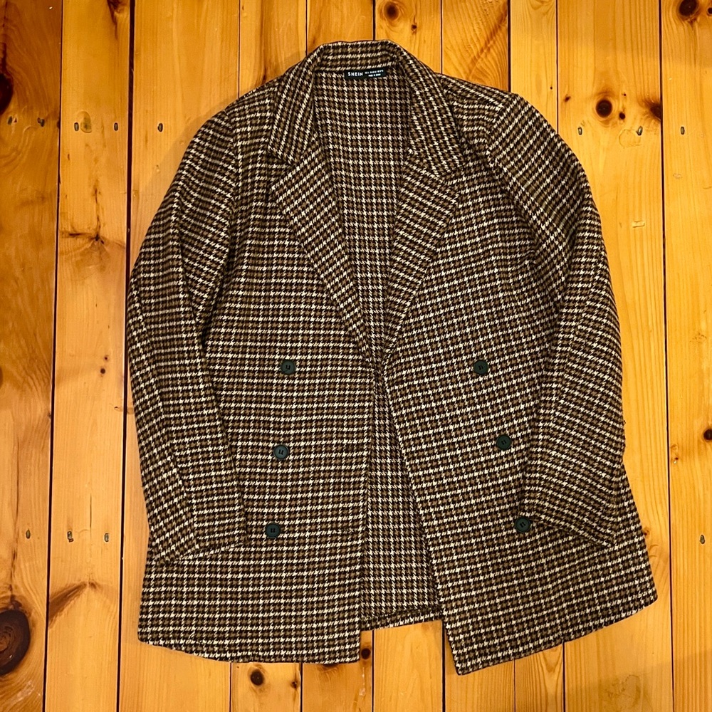 Plaid oversized blazer